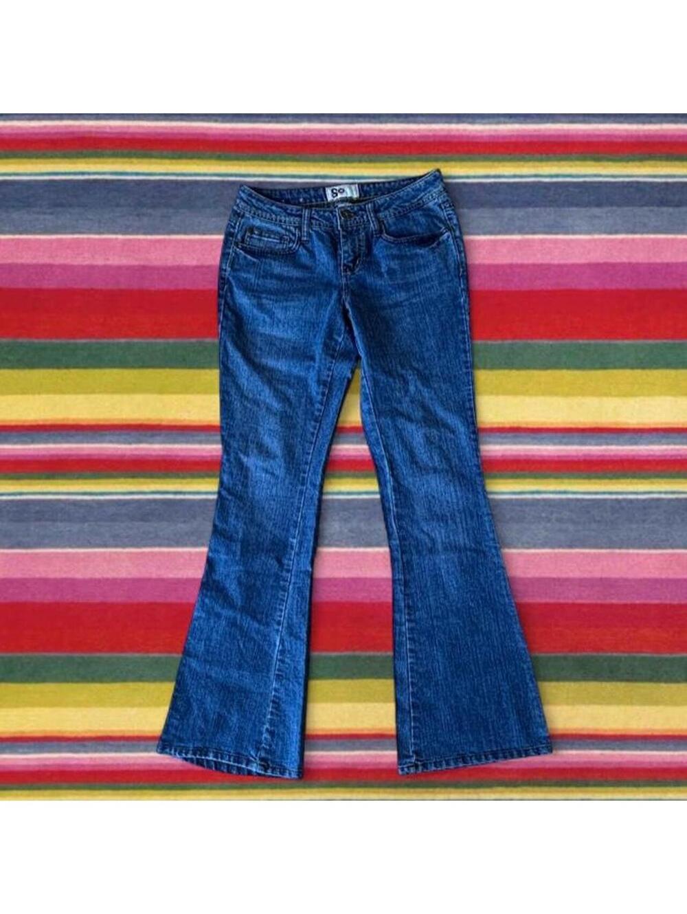 2000s SO blue low rise flare jeans